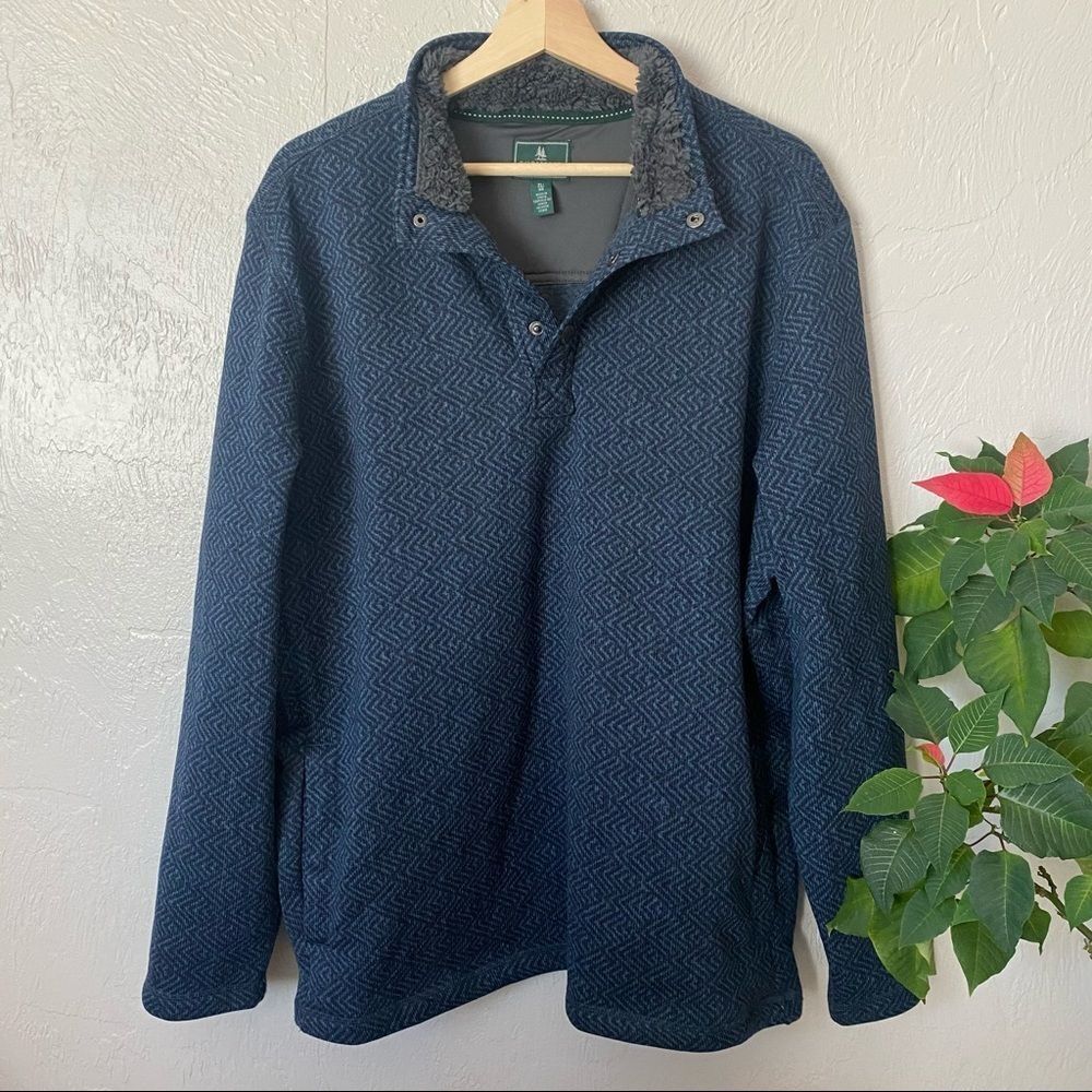 G.H. Bass & Co. Geometric Blue Snaps Sweater